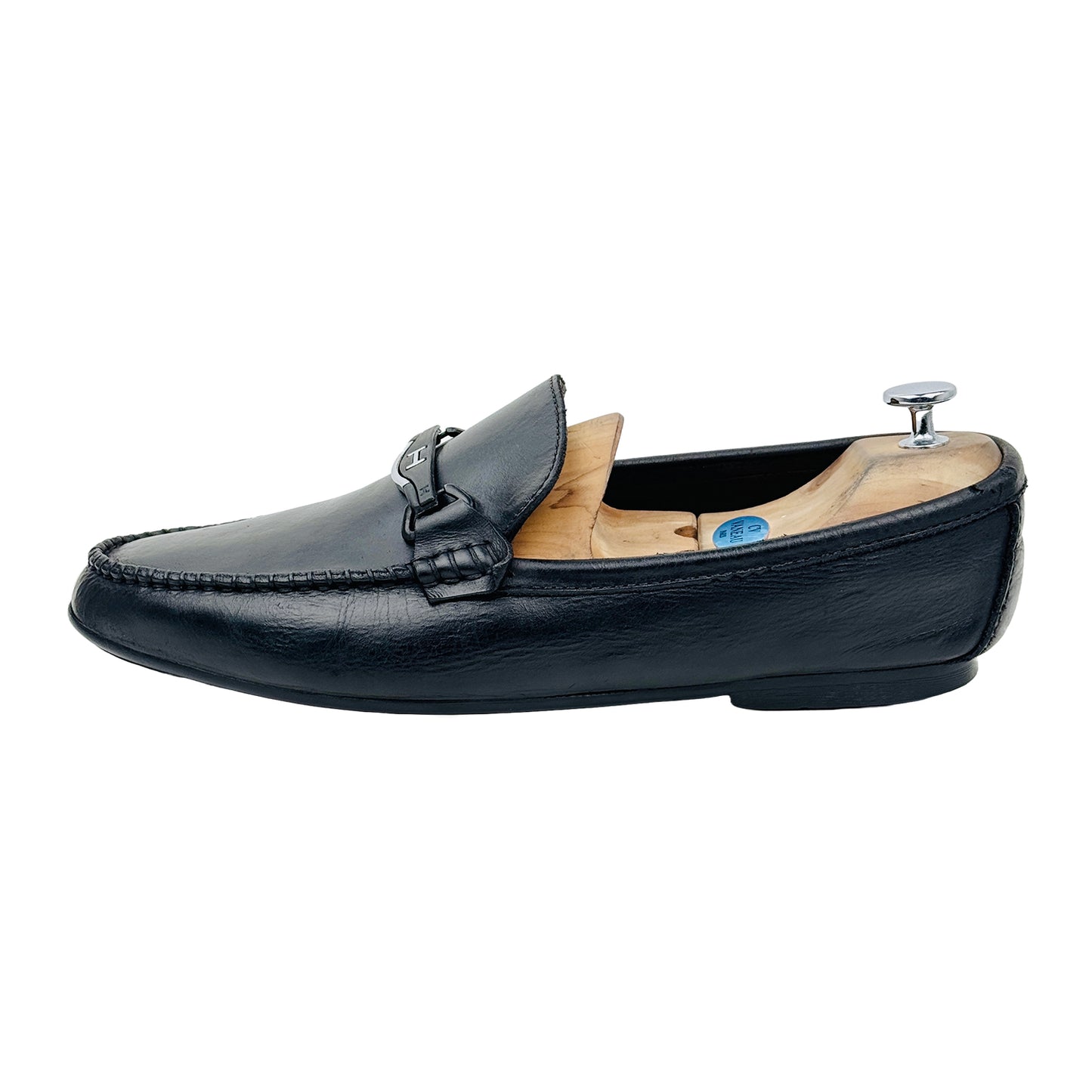 Image of Hermes Men's H Metal Buckle Loafers (Size 43.5/44)