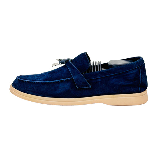 Image of Loro Piana Summer Walk Dark Blue Loafers (Size 39)