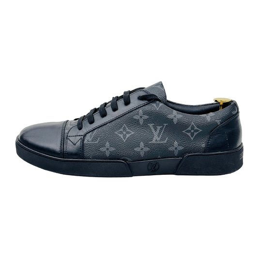 Image of Louis Vuitton Match Up Monogram Eclipse Sneakers (Size 42.5)