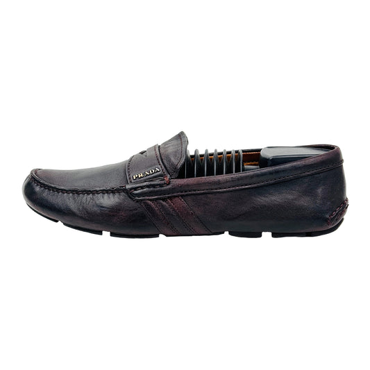 Image of Prada Men's Brown Leather Loafers (Size 42/42.5)
