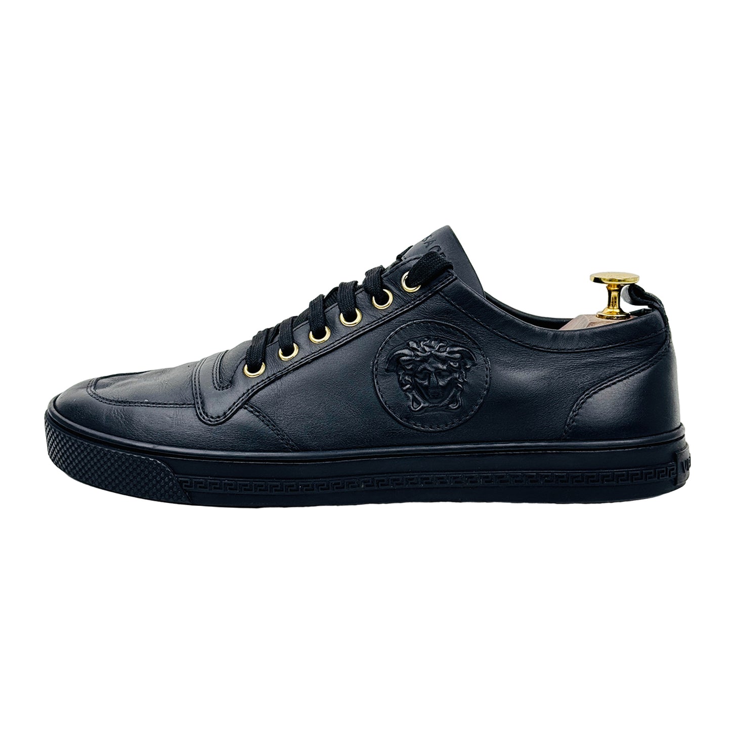 Image of Versace Medusa Black Lace Up Sneaker Shoes (Size 42/42.5)