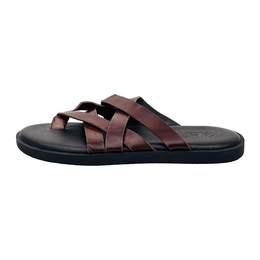 Image of Zara Men's Leather Cross Strap Slides (Size 42)