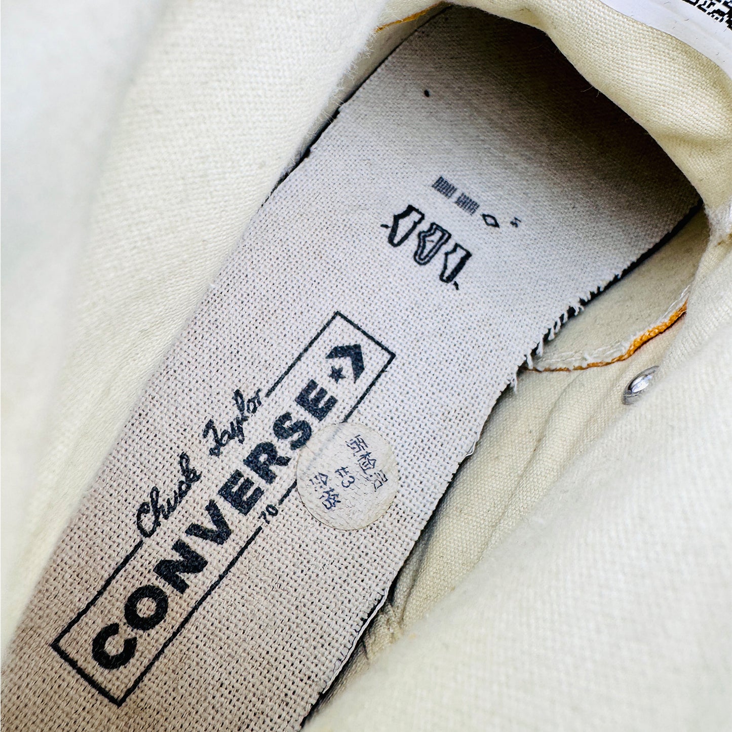 Inside Sole Printing of Converse Chuck Taylor All Star 70 Hi Shoes (Size 37) 162054C