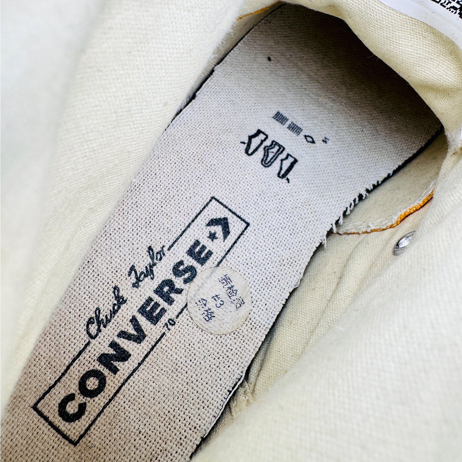 Inside Sole Printing of Converse Chuck Taylor All Star 70 Hi Shoes (Size 37) 162054C