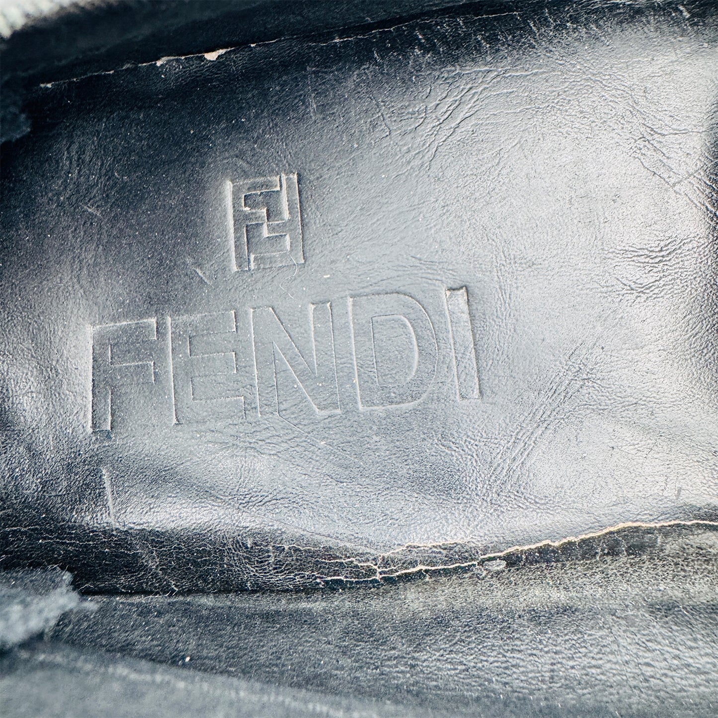 Inside image of Fendi Men's Black Leather Loafer Shoes