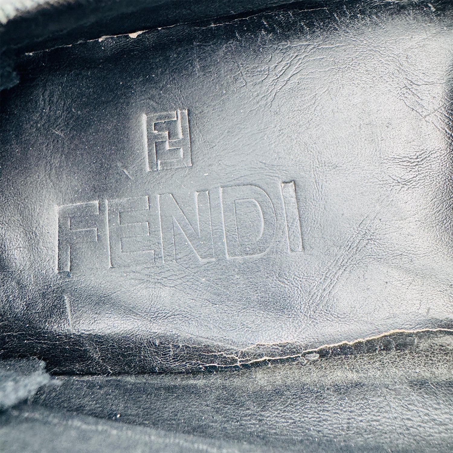 Inside image of Fendi Men's Black Leather Loafer Shoes