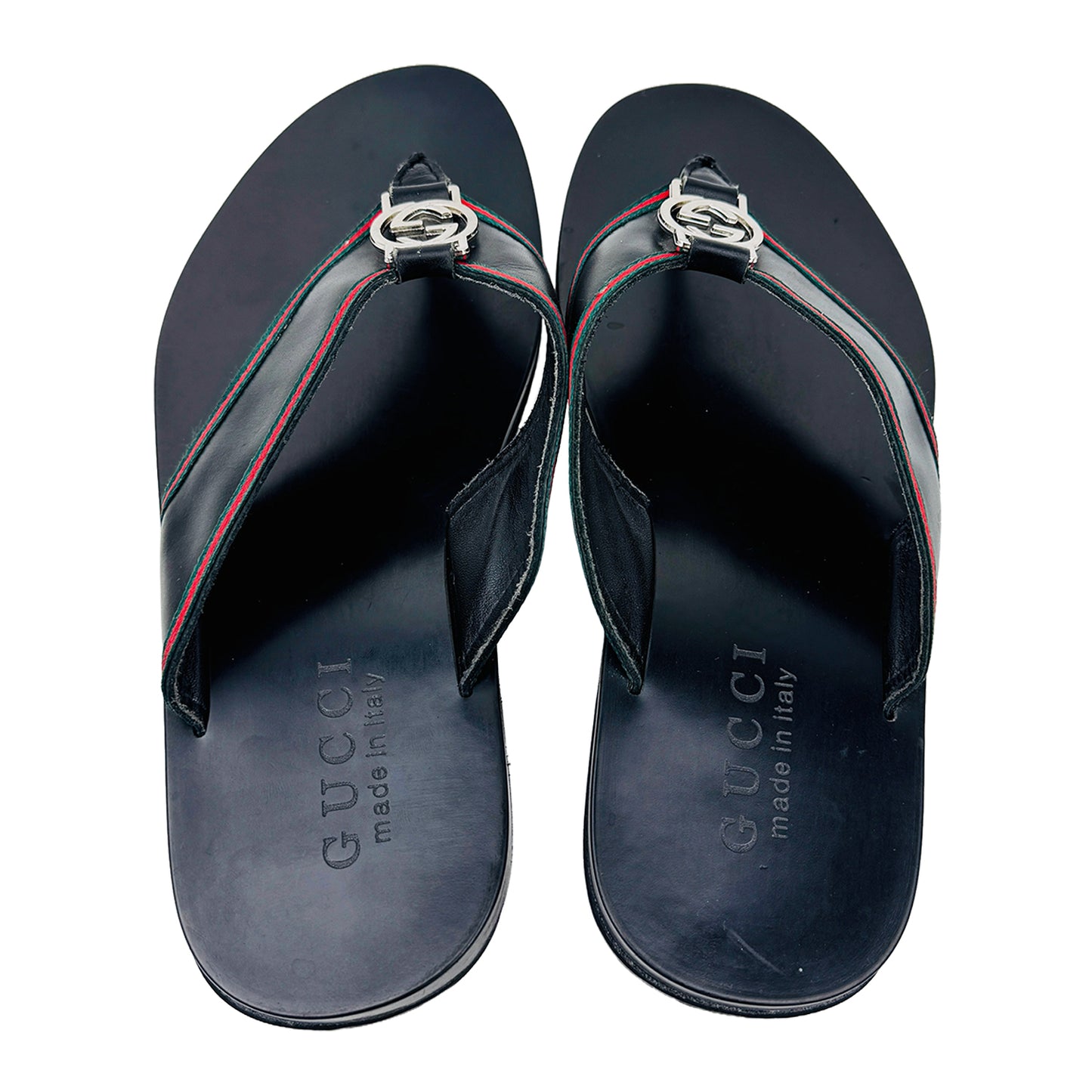 Inside image of Gucci Men's Leather Thong Slippers (Size 43) - 630307 H9020 8476