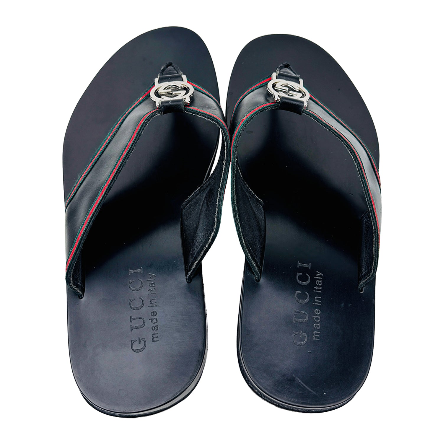 Inside image of Gucci Men's Leather Thong Slippers (Size 43) - 630307 H9020 8476