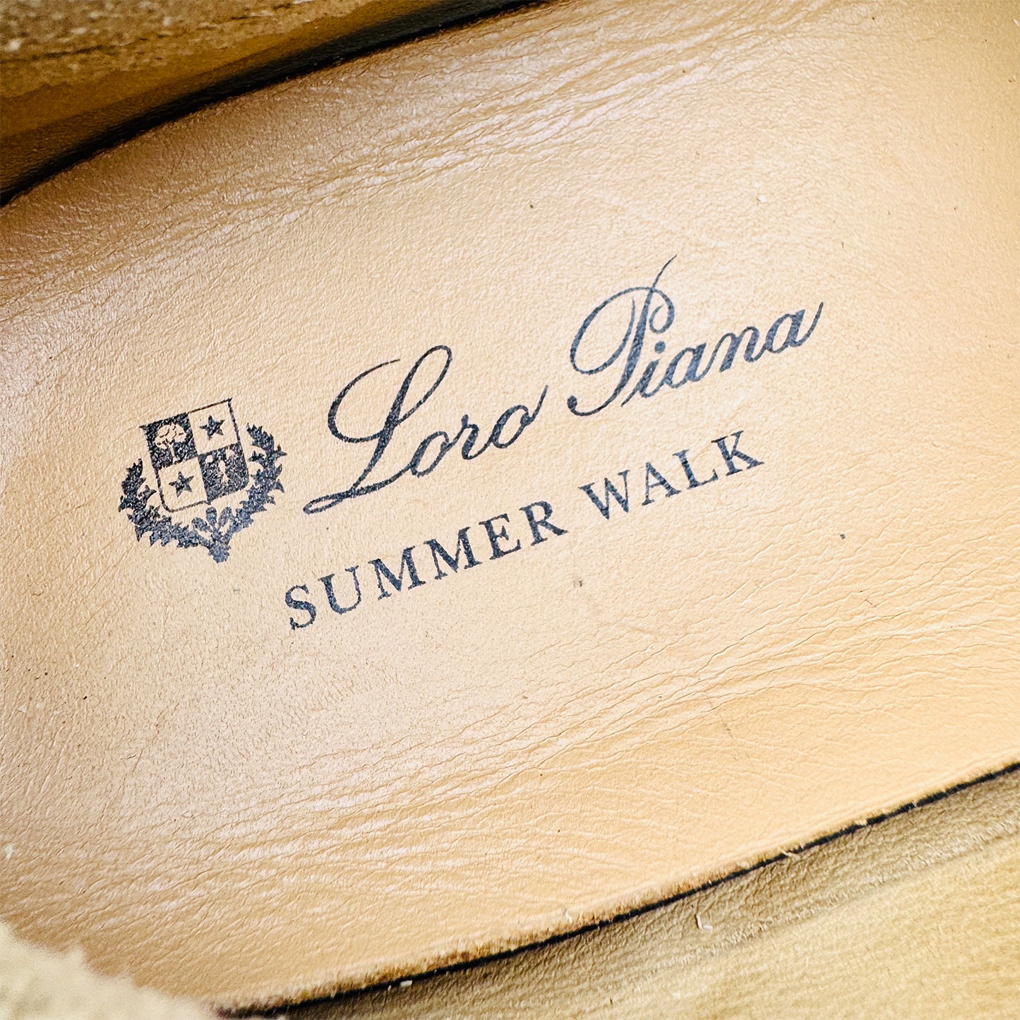 Inside sole printing of Loro Piana Summer Walk Brown Loafers (Size 44.5)