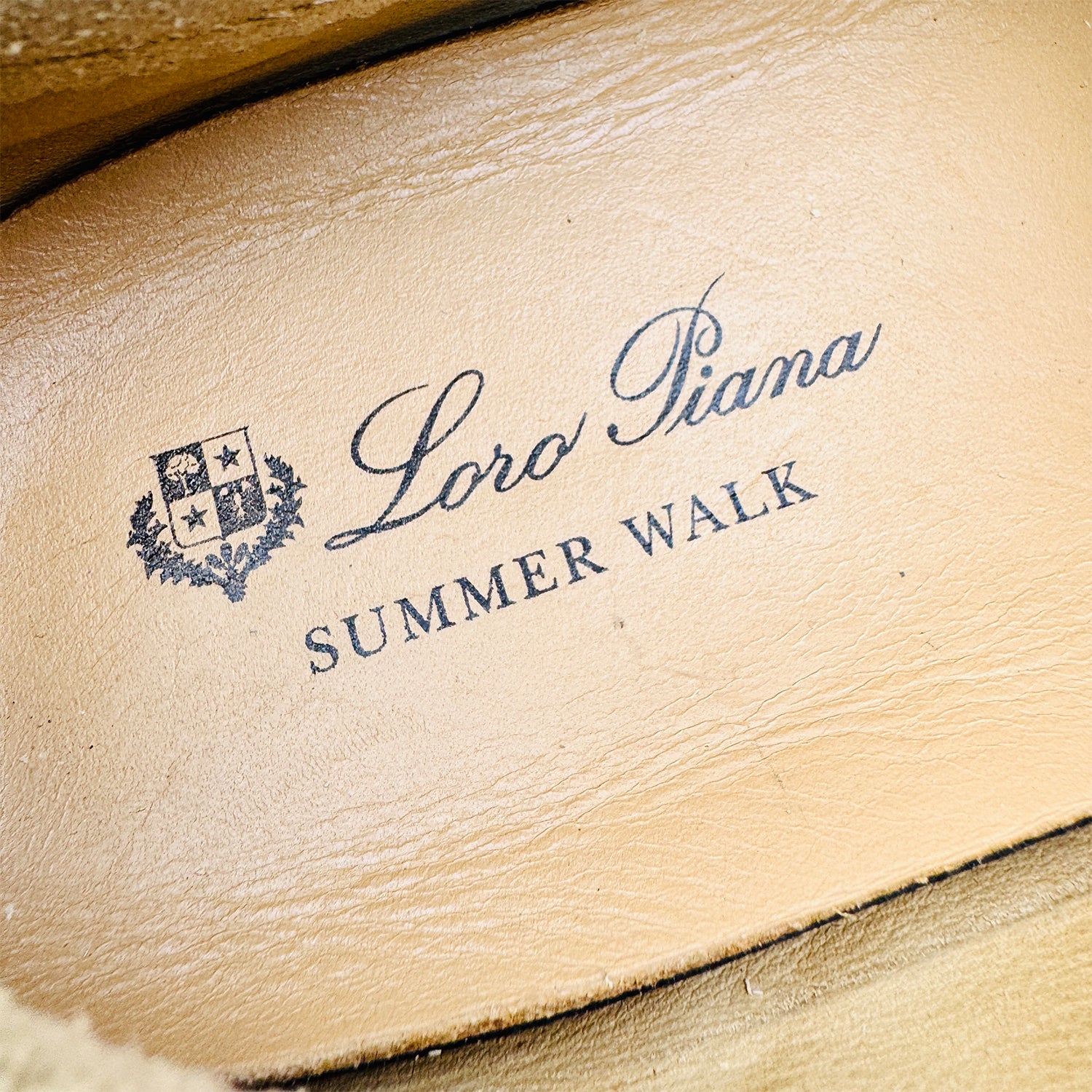 Inside sole printing of Loro Piana Summer Walk Brown Loafers (Size 44.5)