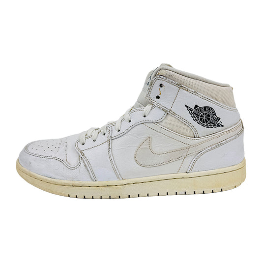 Nike Men’s Jordan 1 Retro Mid White Shoes (Size 45.5) - 554724-102