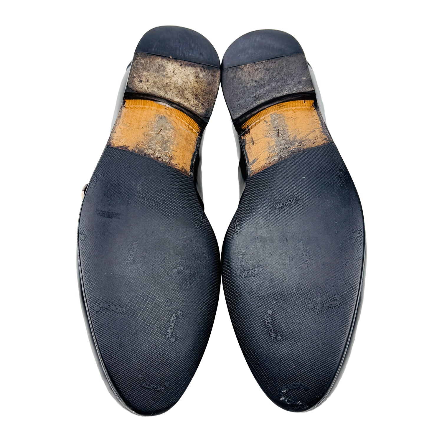 Outsole Image of Gucci Men's GG Logo Black Loafers (Size 41/41.5) 233506