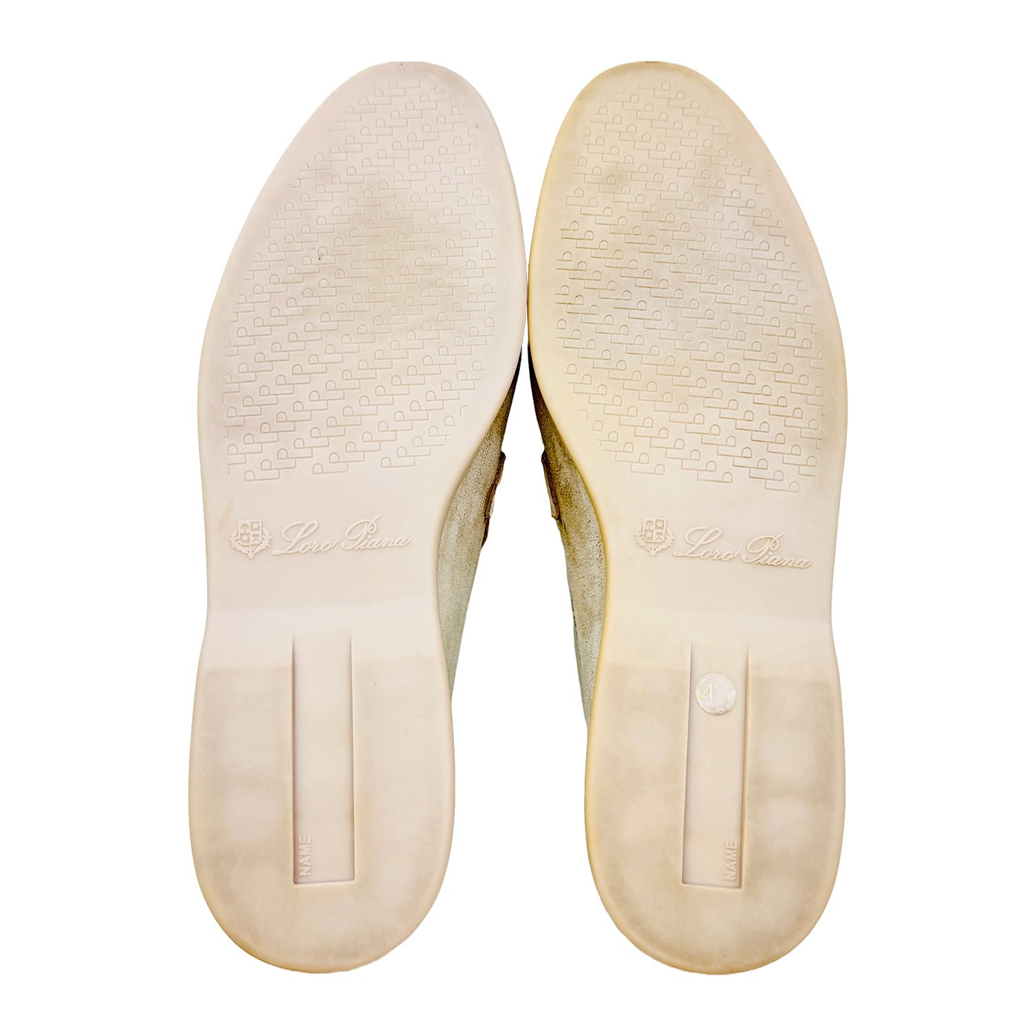 Outsole Image of Loro Piana Summer Charms Walk Light Gray Loafers (Size 42)