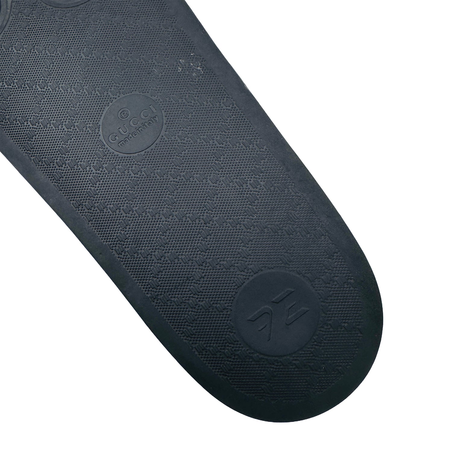 Outsole brand, made printing image of Gucci Men's Pursuit 72 Rubber Slides (Size 43.5/44) - 308234