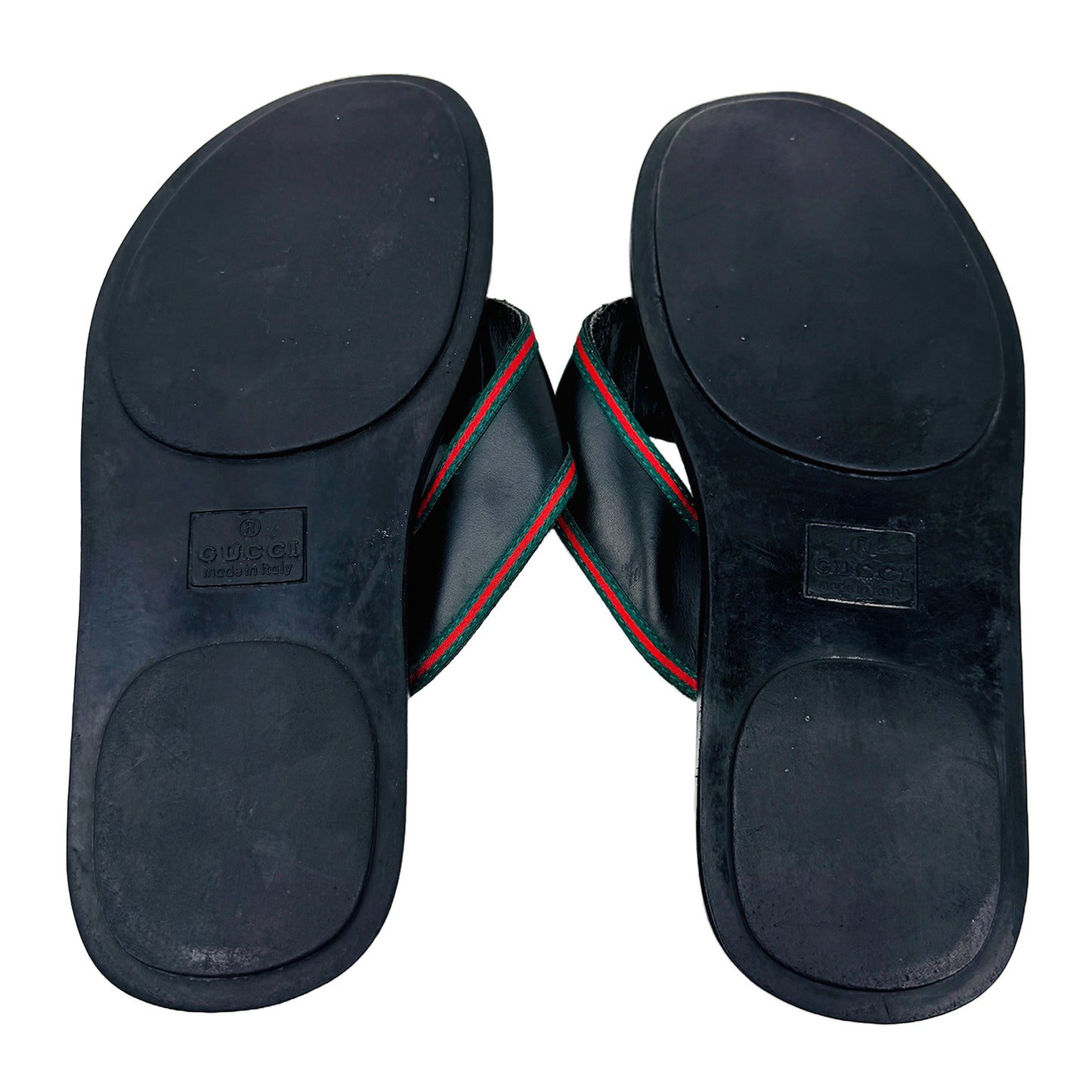 Outsole image of Gucci Men's Leather Thong Slippers (Size 43) - 630307 H9020 8476