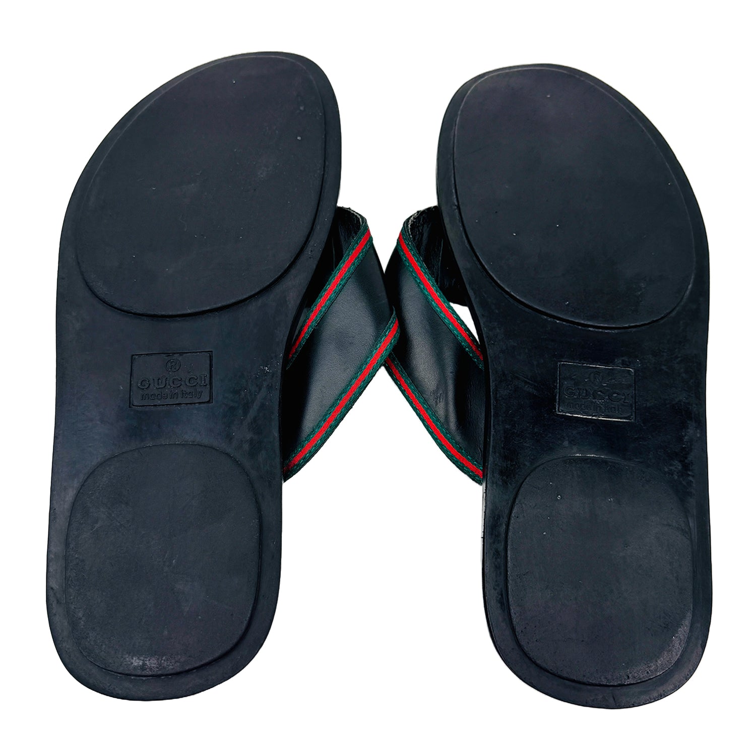Outsole image of Gucci Men's Leather Thong Slippers (Size 43) - 630307 H9020 8476