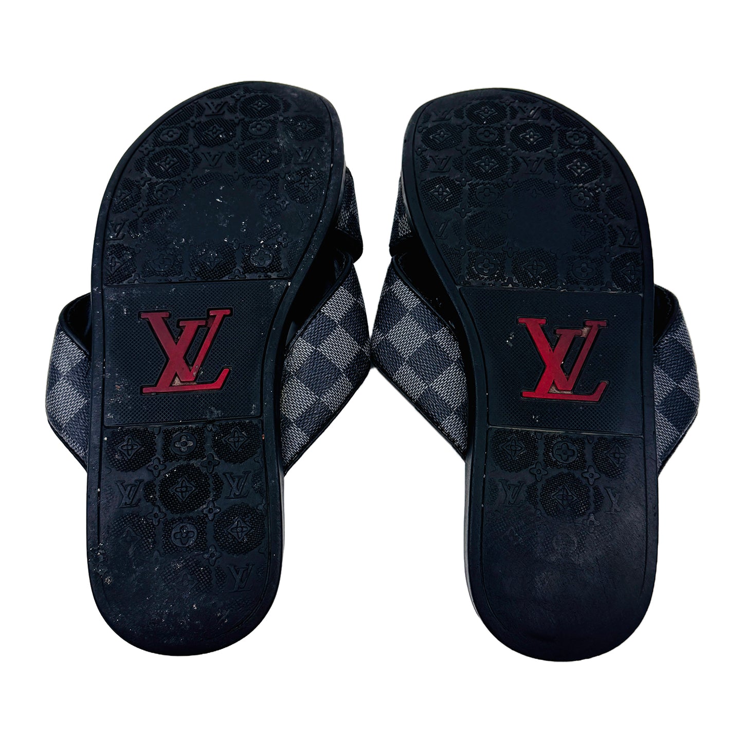 Louis Vuitton Men's Checked Cross Strap Slippers (Size 42.5/43)