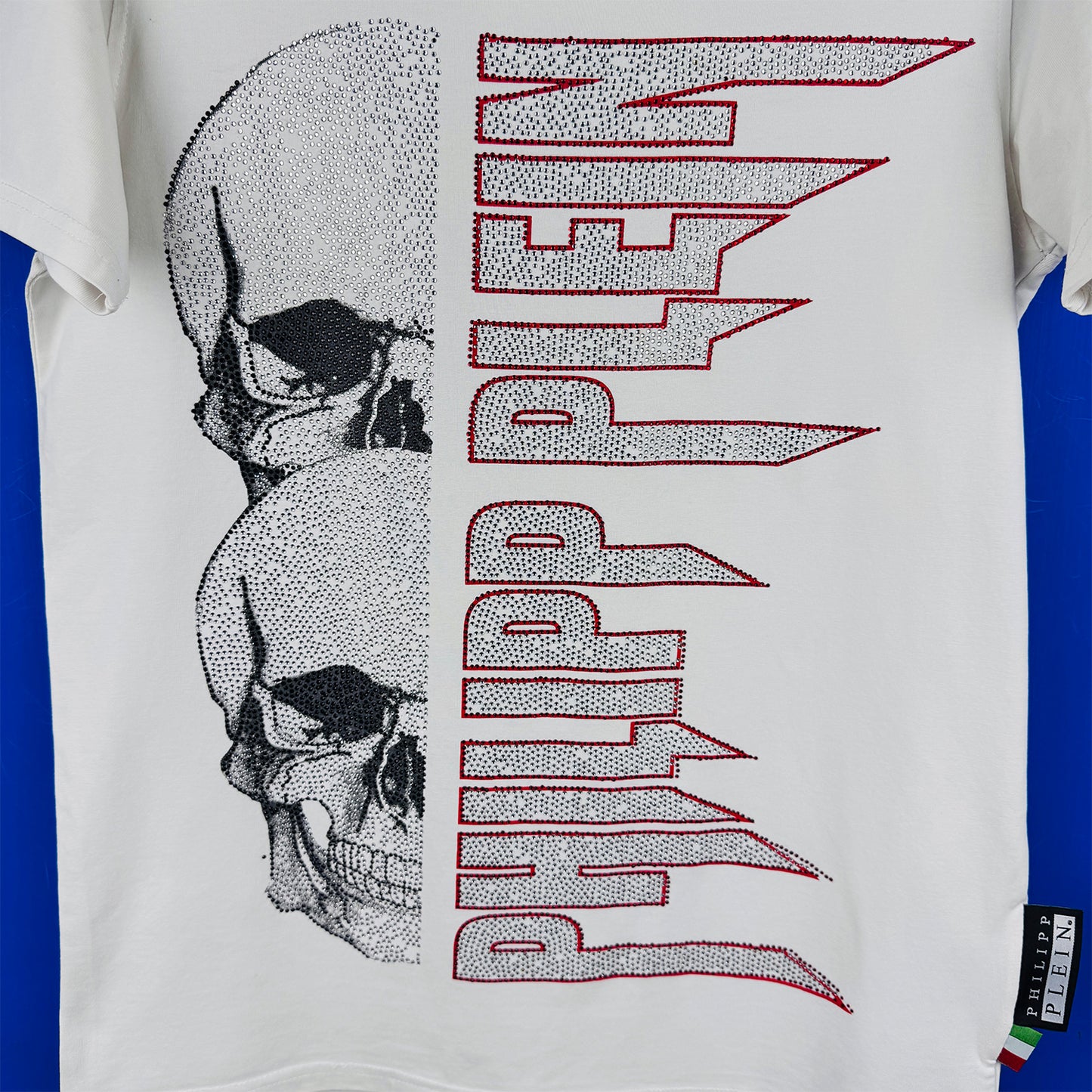 Philipp Plein Men's Big Logo Skull White T-Shirt (Size Small)