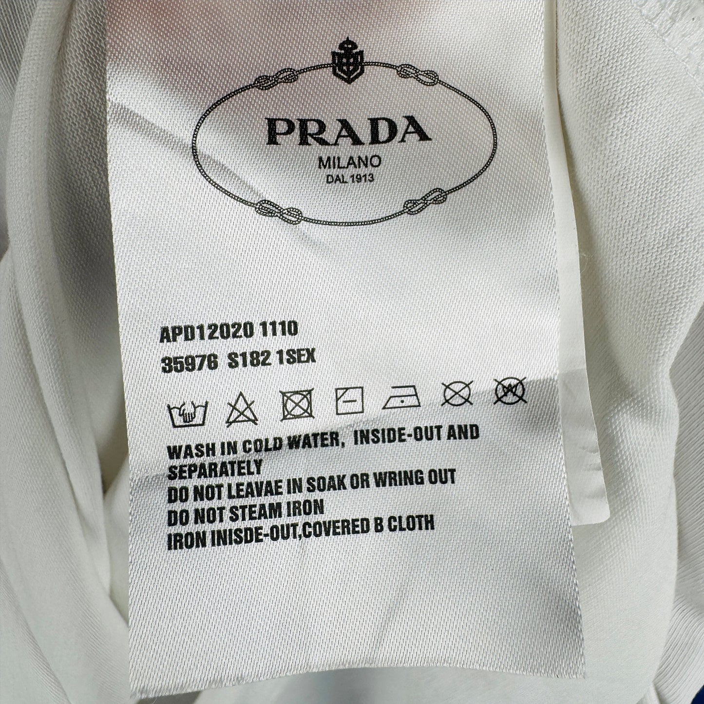 Prada Men's Embossed White Logo T-Shirt (Size Medium)