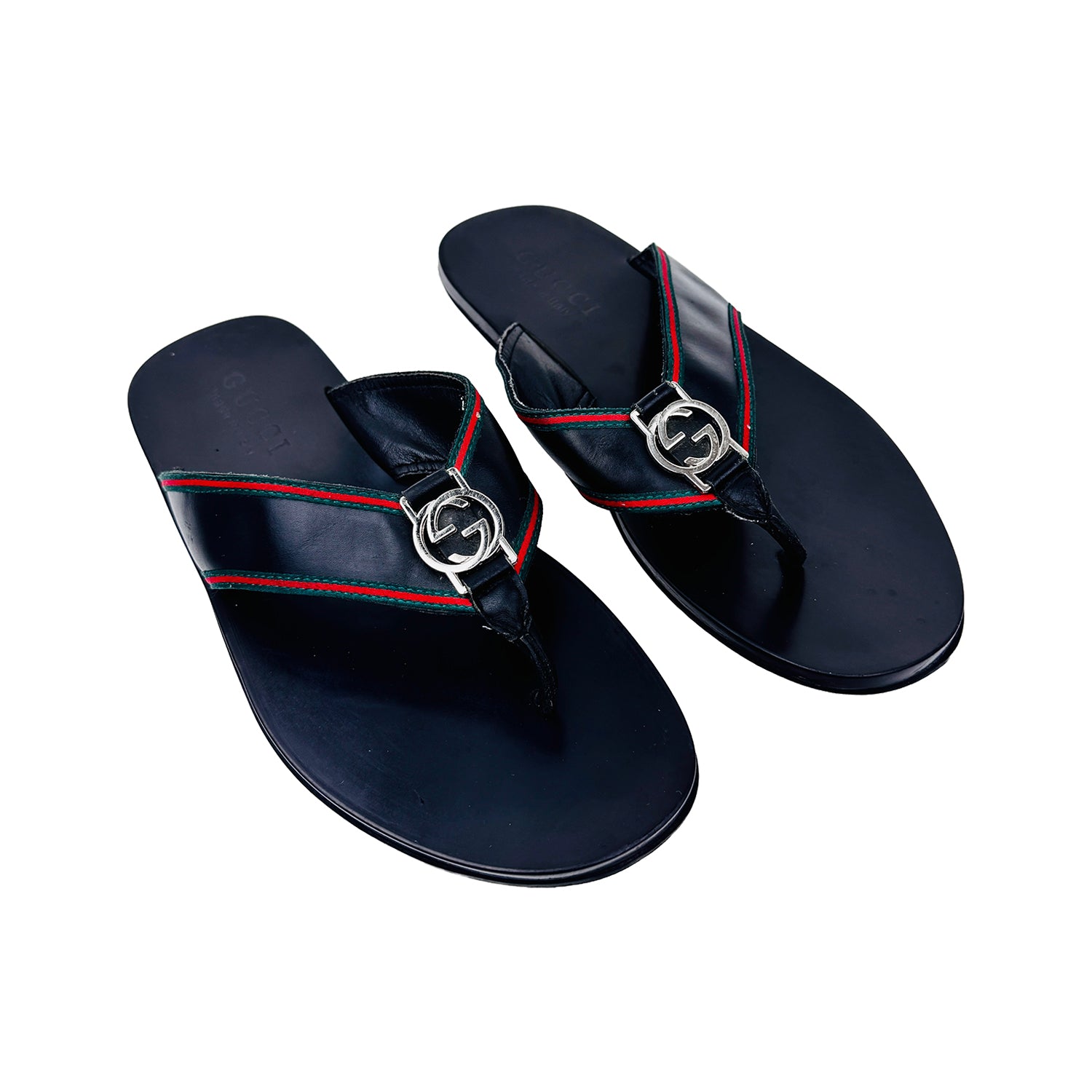 Right Side image of Gucci Men's Leather Thong Slippers (Size 43) - 630307 H9020 8476