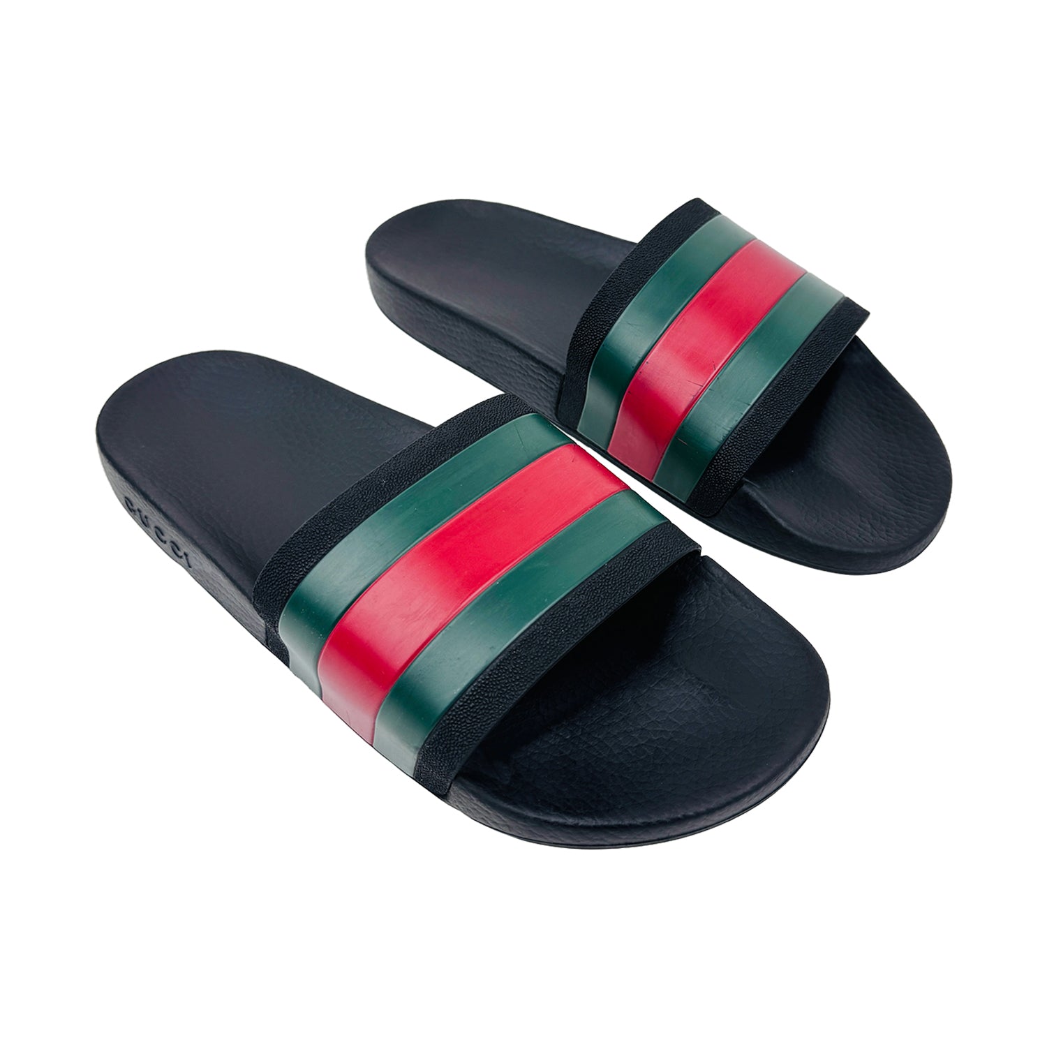 Right Side image of Gucci Men's Pursuit 72 Rubber Slides (Size 43.5/44) - 308234
