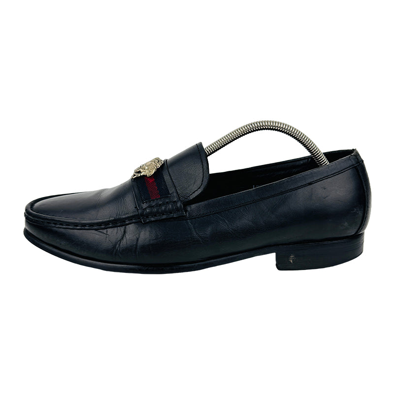 Versace Black Leather Loafer Shoes (Size 39/39.5)