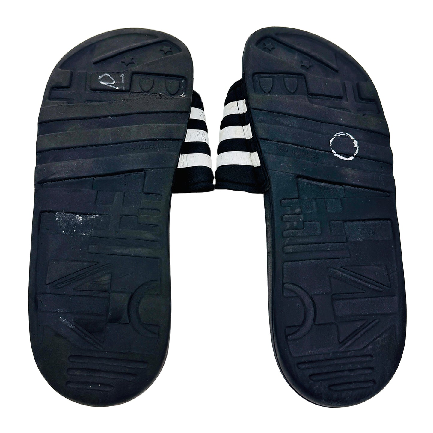 Adidas Adissage Black Slides (Size 40.5) - 087609