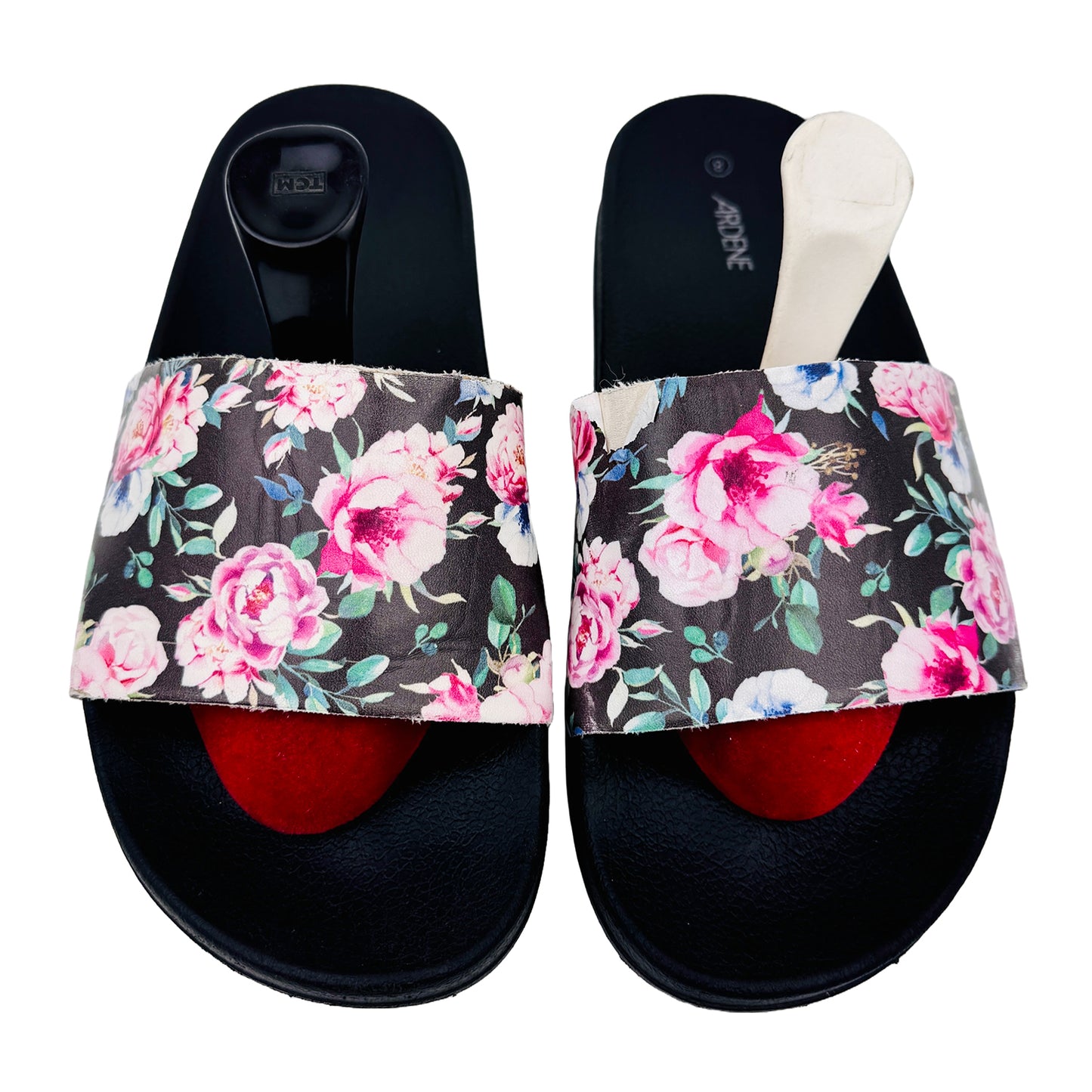 Ardene Women's Flower Printed Slides (Size 38.5/39)
