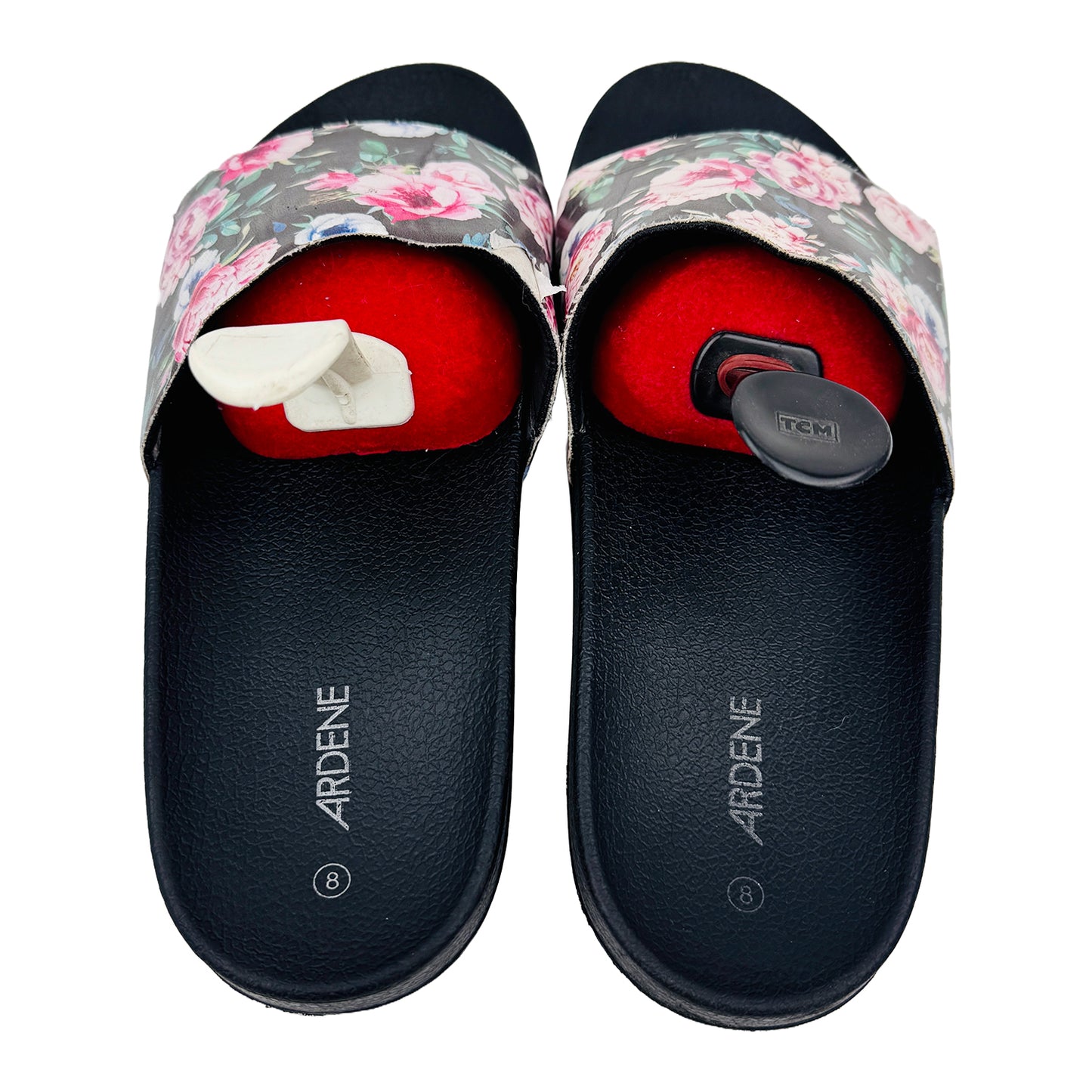 Ardene Women's Flower Printed Slides (Size 38.5/39)