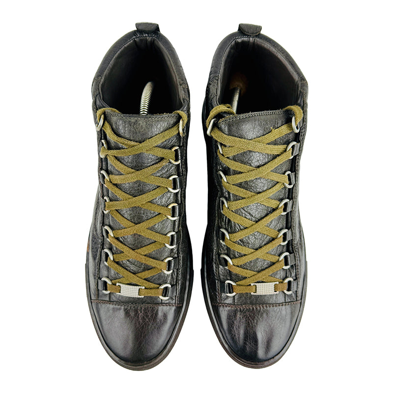 Balenciaga Men's Arena Leather High Sneaker Shoes (Size 42/42.5)