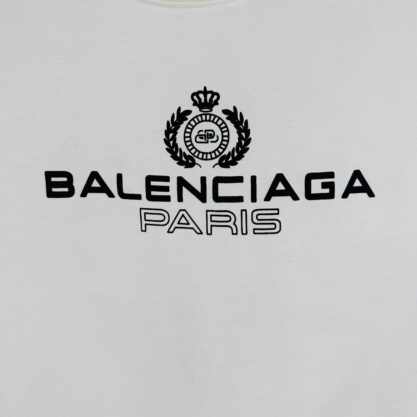 Balenciaga Women's Laurel Fitted White T-Shirt (Size Large)