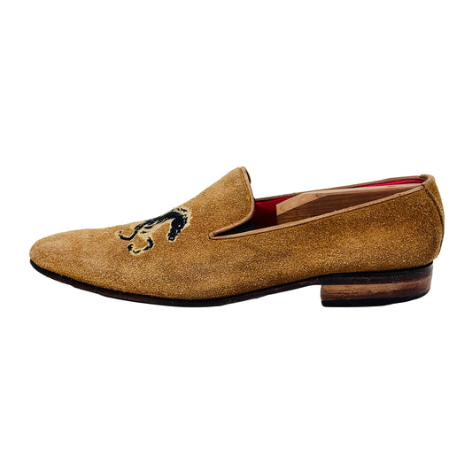Billionaire Couture Men's Brown Suede Loafer Shoes (Size 42)