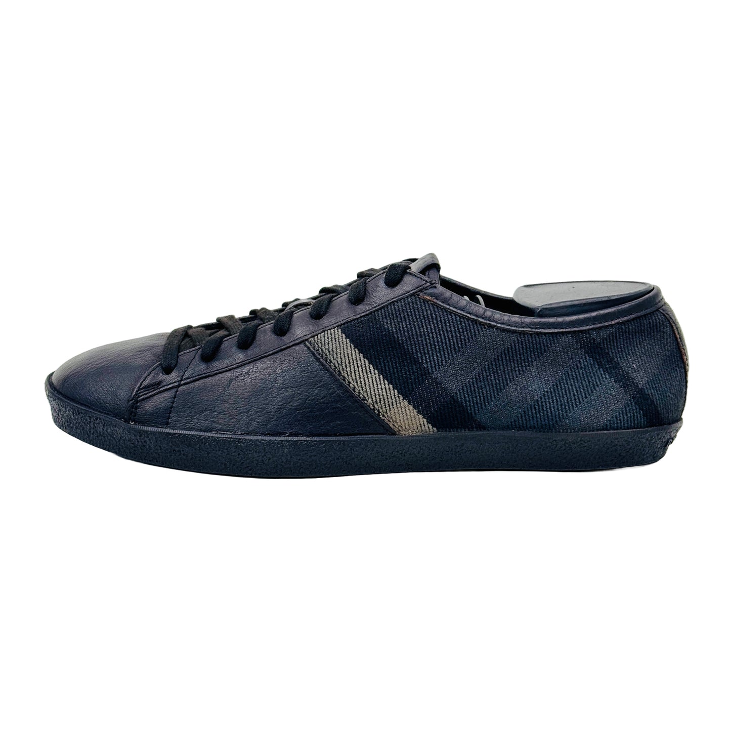 Burberry Leather and Check Canvas Sneakers (Size 43)