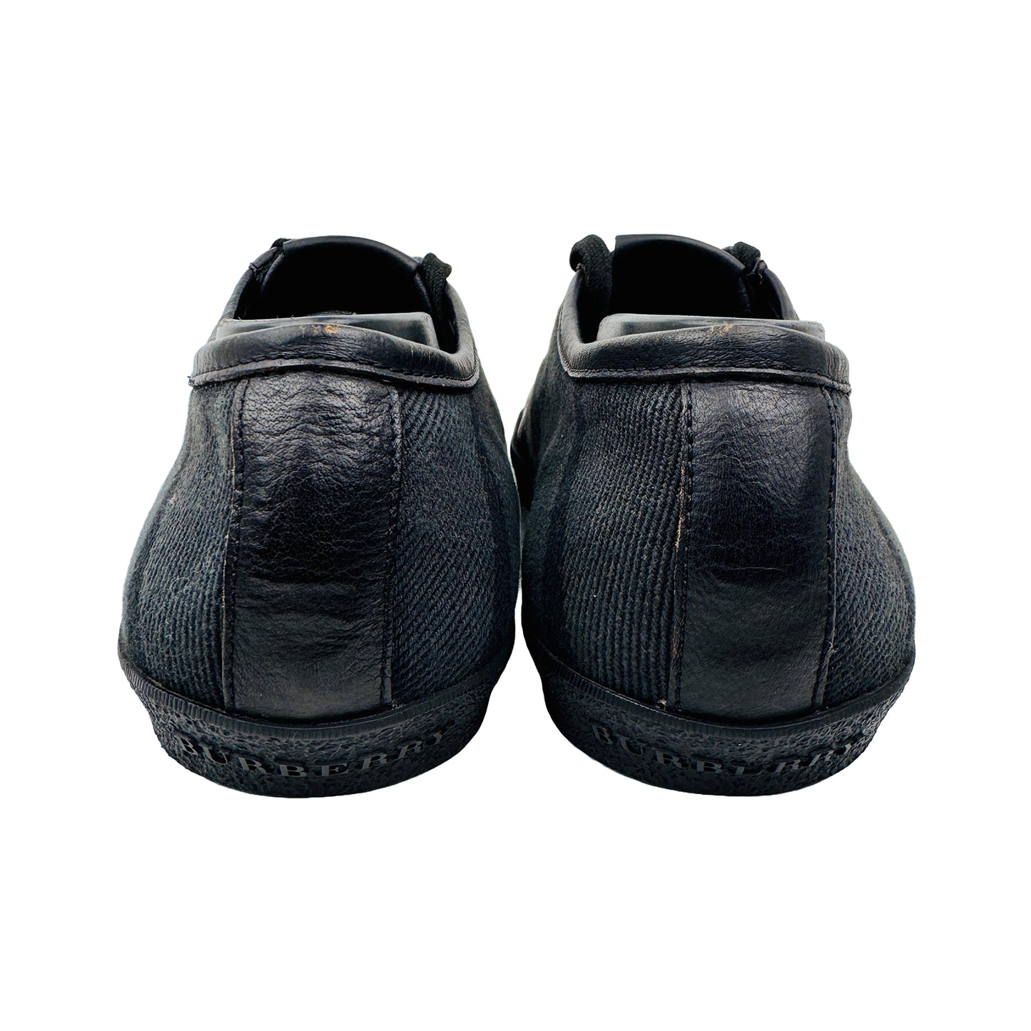 Burberry Leather and Check Canvas Sneakers (Size 43)