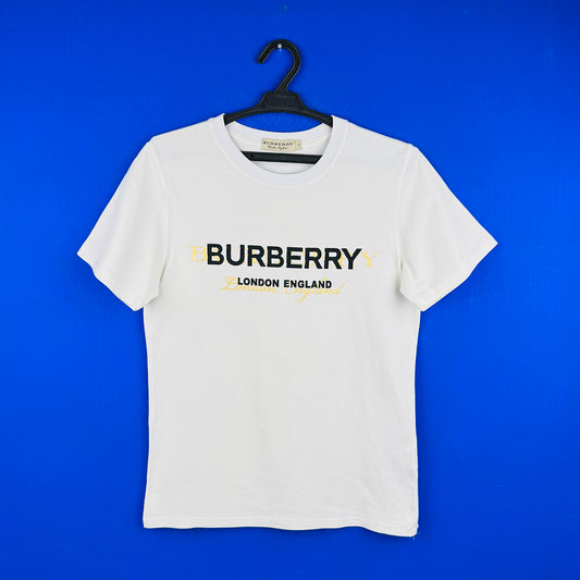 Burberry Women's London England Letchford Logo White T-Shirt (Size Large)