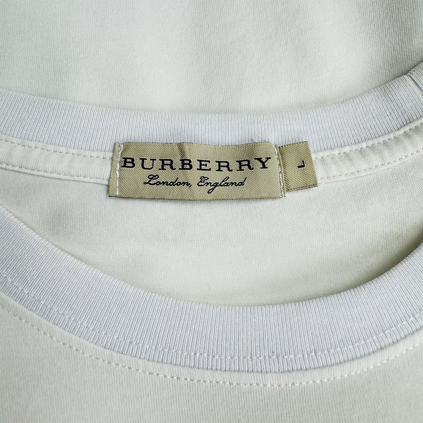 Burberry Women's London England Letchford Logo White T-Shirt (Size Large)