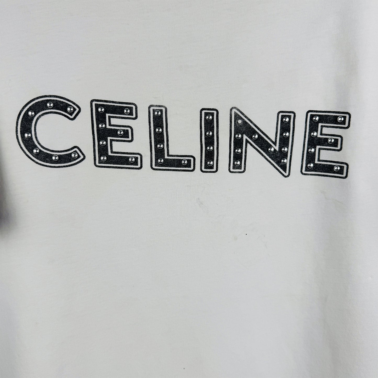 Celine Men's Haula White T-Shirt (Size Medium) - WW43398