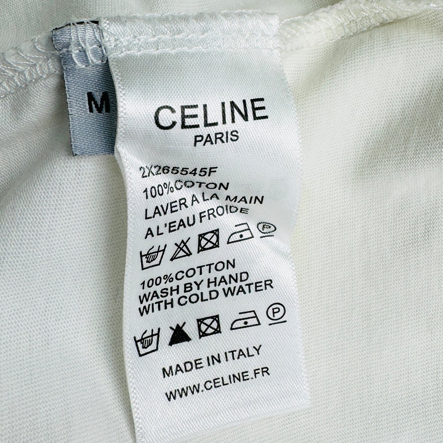 Celine Men's Haula White T-Shirt (Size Medium) - WW43398