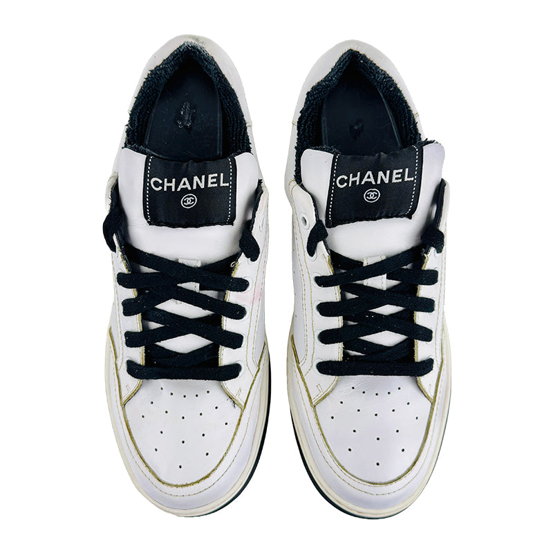 Chanel Leather Lace Up Sneaker Shoes (Size 39/40) - G35934 X51755