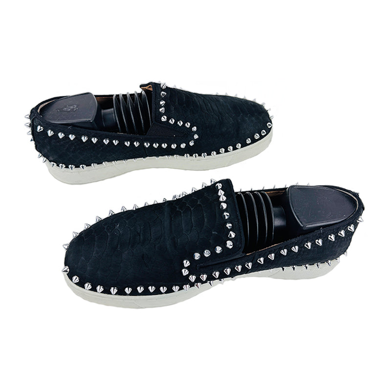 Christian Louboutin Men's Roller Boat Flat Black Shoes (Size 42) - 3190715BLI1