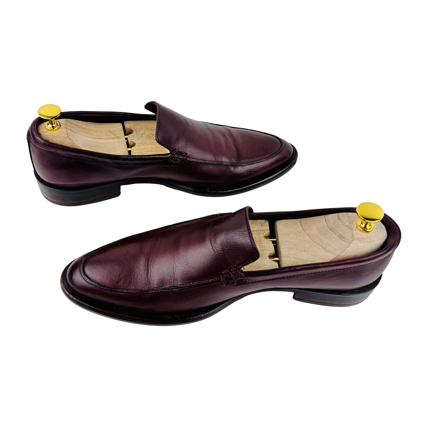 Emporio Armani Men's Maroon Leather Loafer Shoes (Size 42)