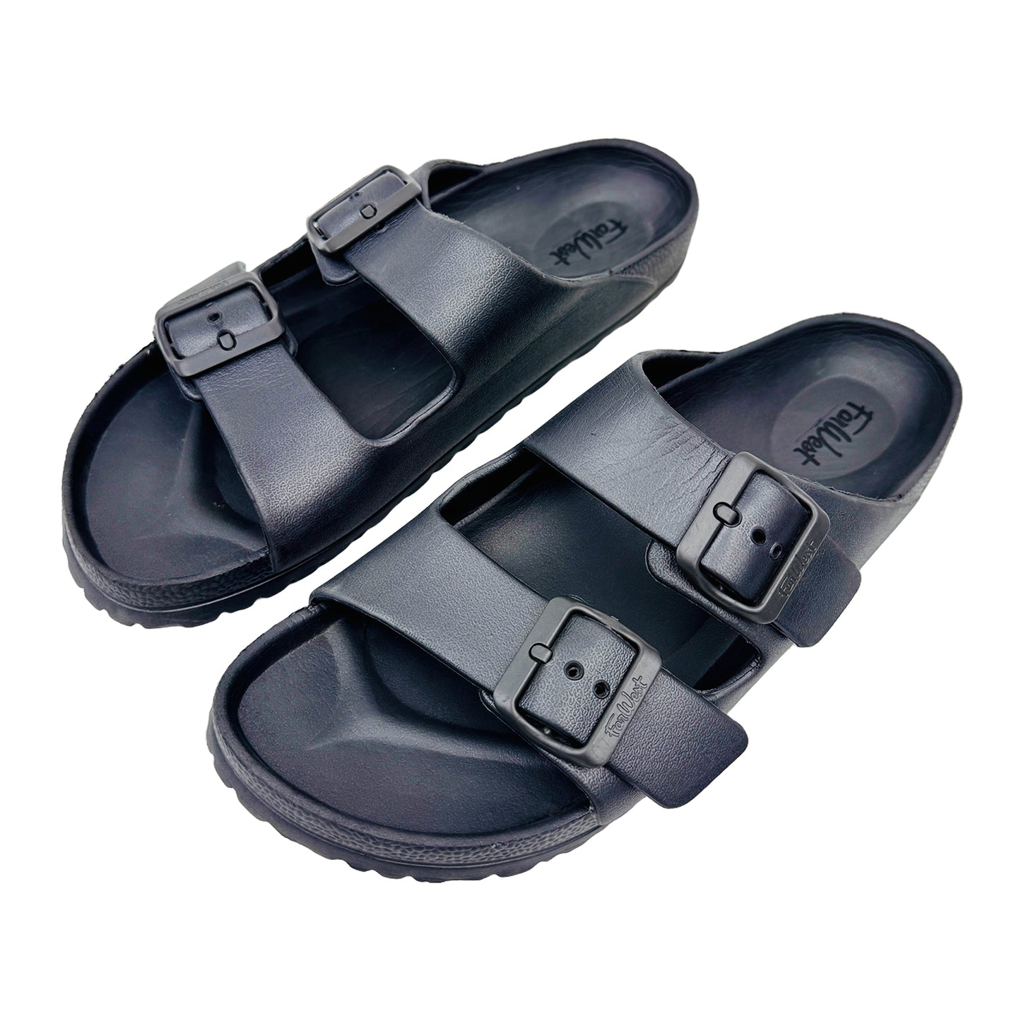 Farwest Women's Black Slippers (Size 38/38.5)