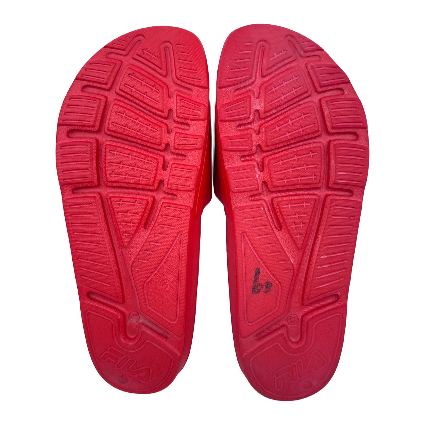 Fila Sleek BX Red/Black Slides (Size 41/41.5)