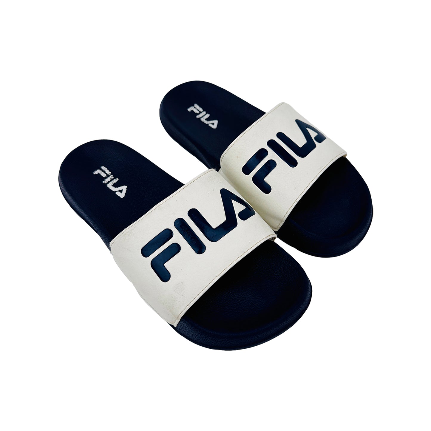 Fila Women's Logo Comfort Blue Slides (Size 37/37.5)