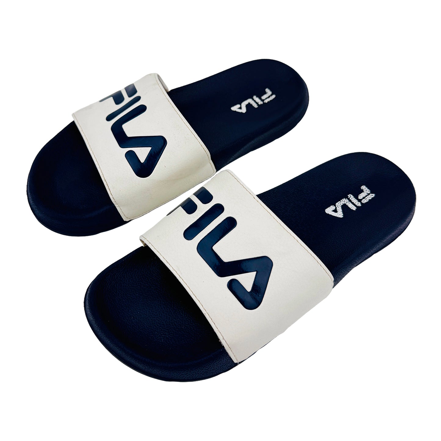 Fila Women's Logo Comfort Blue Slides (Size 37/37.5)