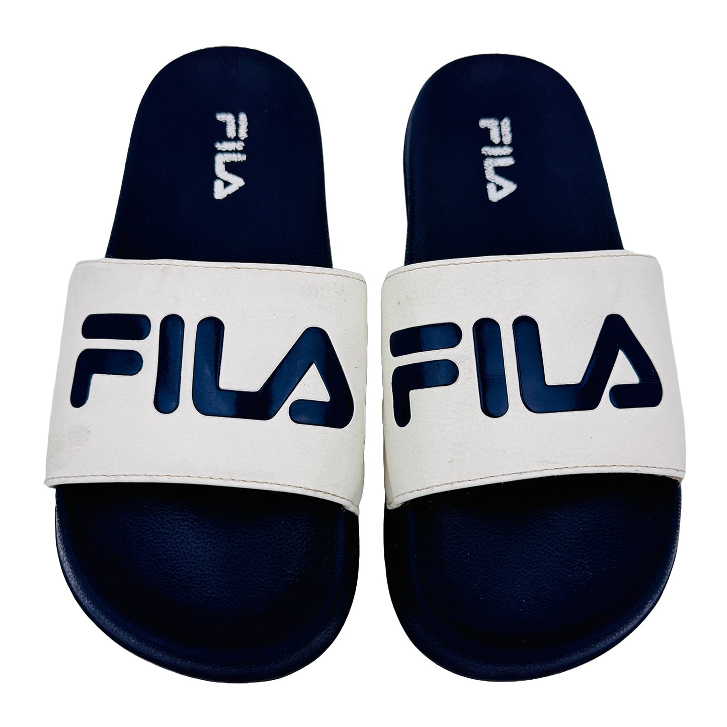 Fila Women's Logo Comfort Blue Slides (Size 37/37.5)