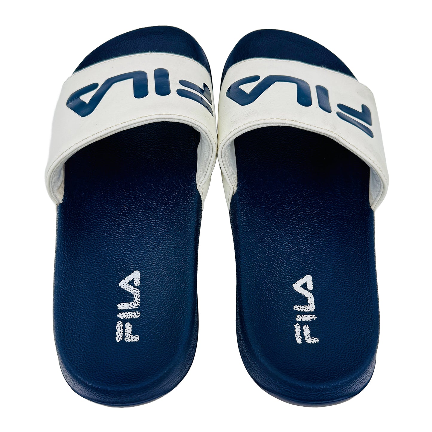Fila Women's Logo Comfort Blue Slides (Size 37/37.5)
