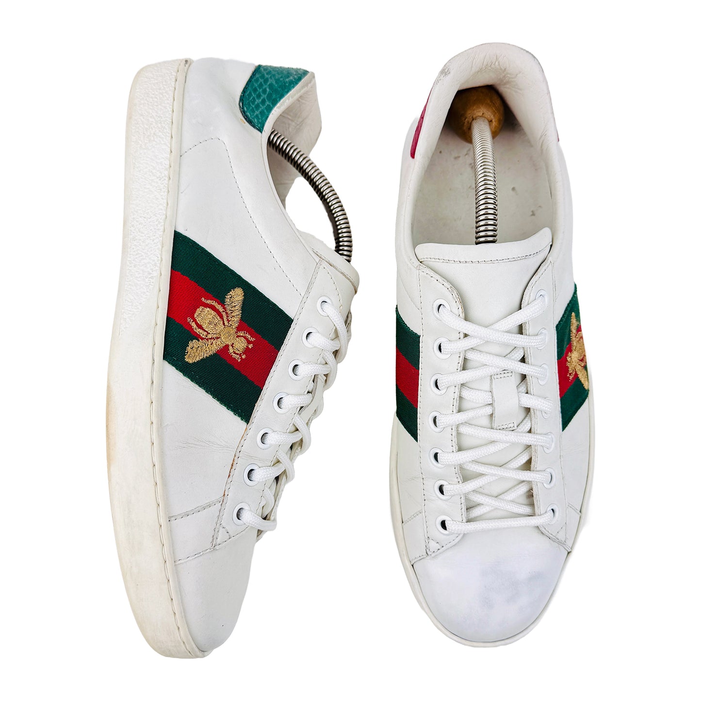 Gucci Ace Embroidered Bee Shoes (Size 41.5/42) - 429446 02JP0 9064