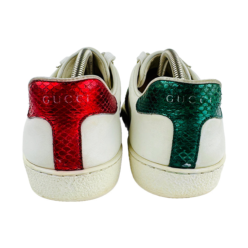 Gucci Ace Embroidered Tiger Low Top White Sneaker Shoes (Size 39/40)