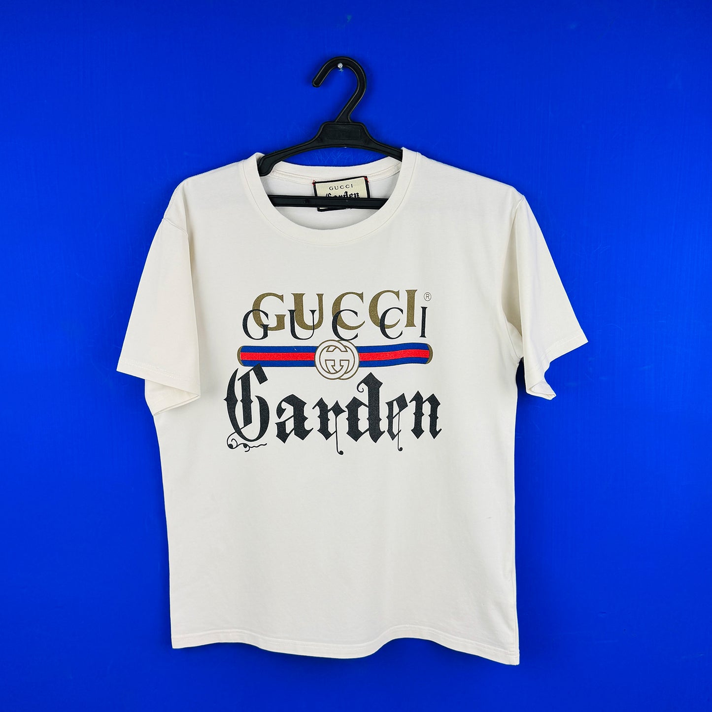 Gucci Garden Men's Embroidered Logo White T-Shirt (Size Medium)